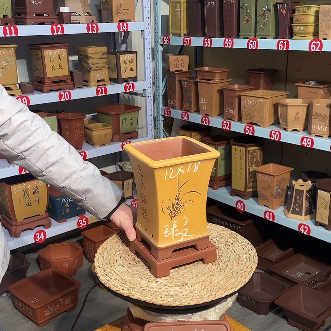 天心紫砂手工花盆