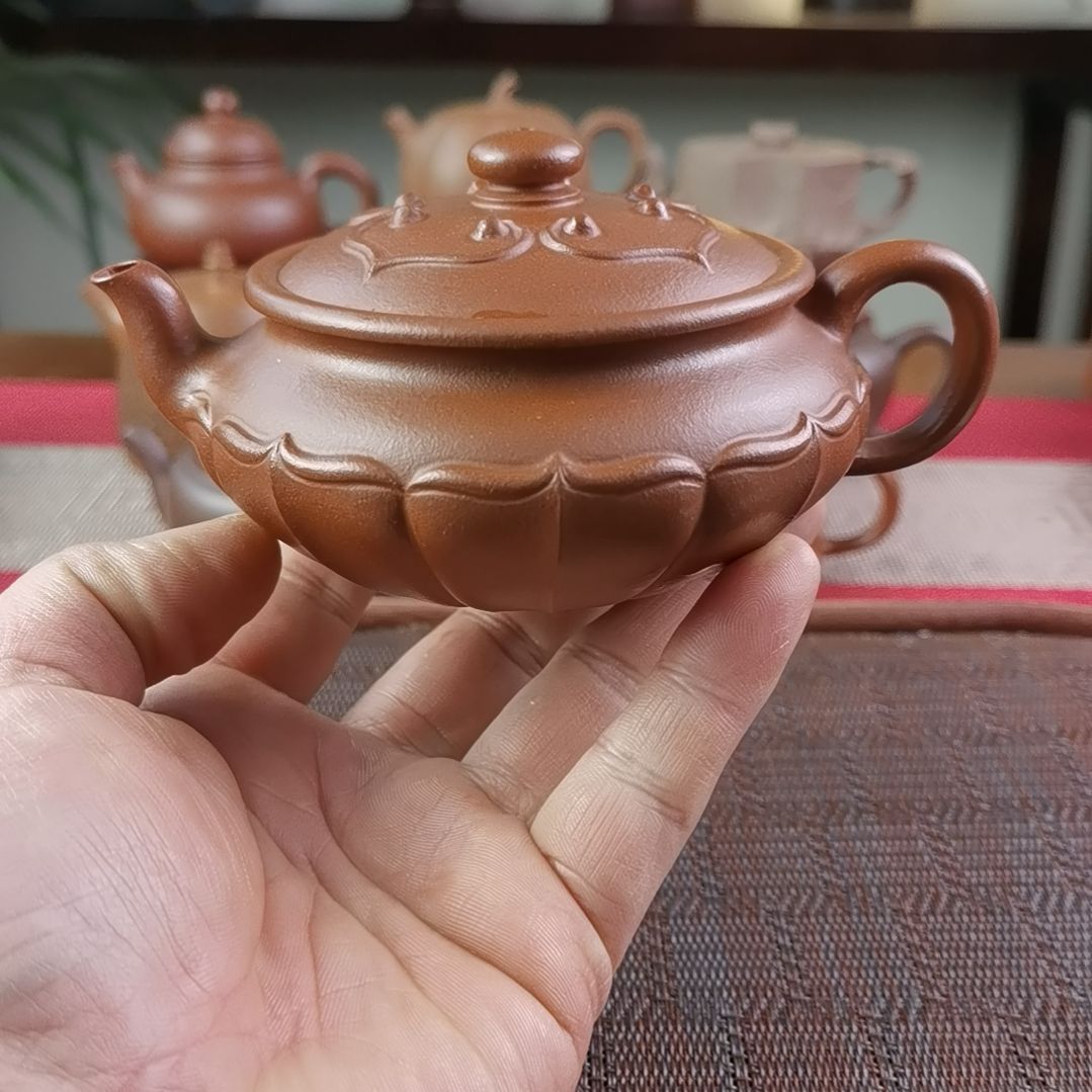 紫砂茶壶沉香泥如意莲韵260CC