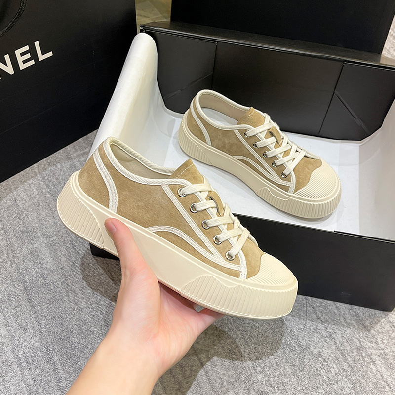 领跑25春季新款小白鞋女ins小众休闲运动鞋厚底百搭饼干板鞋L240