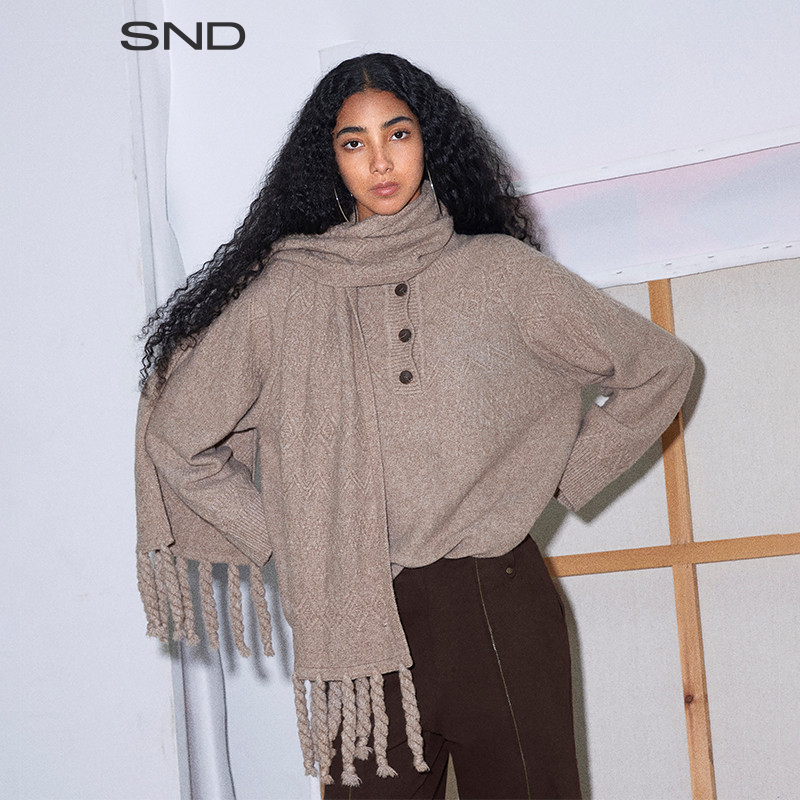 【DEFYNITION 设计师品牌】SND AW25 浮雕费尔岛立体织花围巾