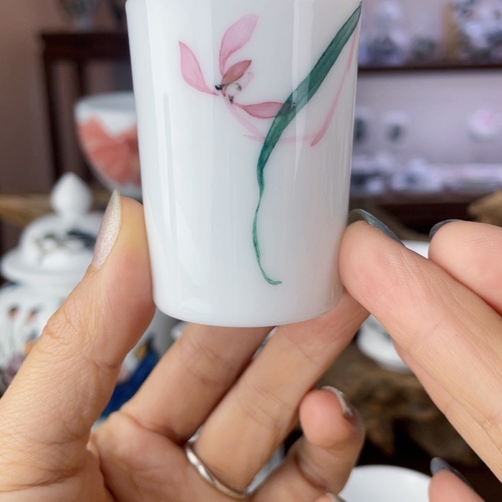 杯主人杯手绘釉下彩