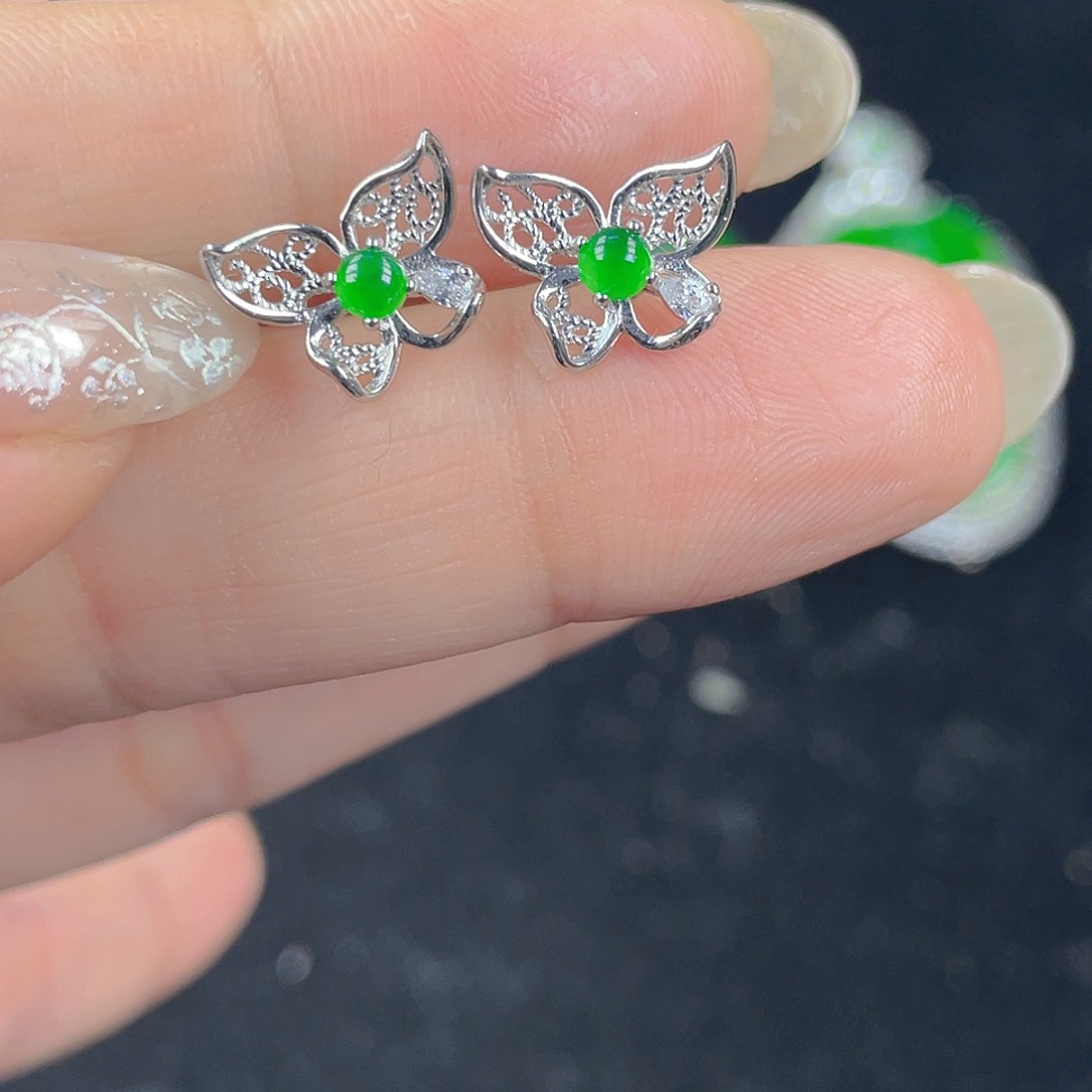 翡翠吊坠(不含链)银S925镶嵌