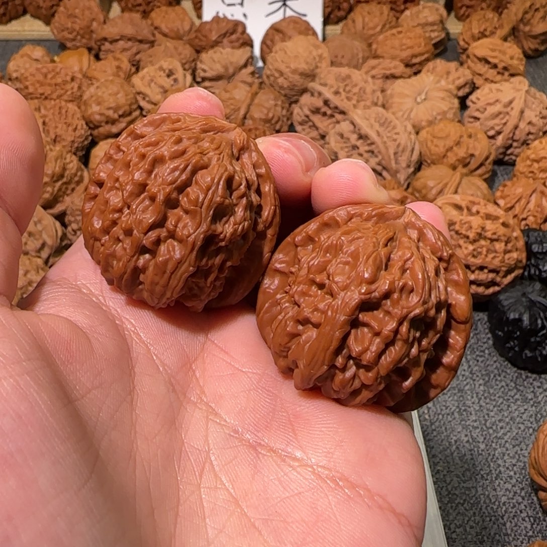 把件文玩核桃39全品三角白