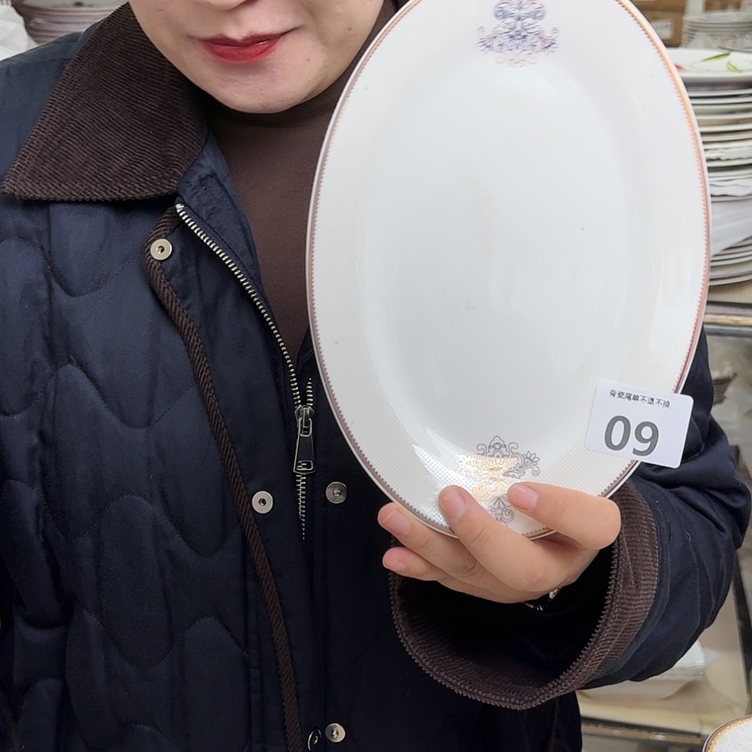 骨瓷9英寸鱼盘一个瑕疵品不忒不还39米包邮