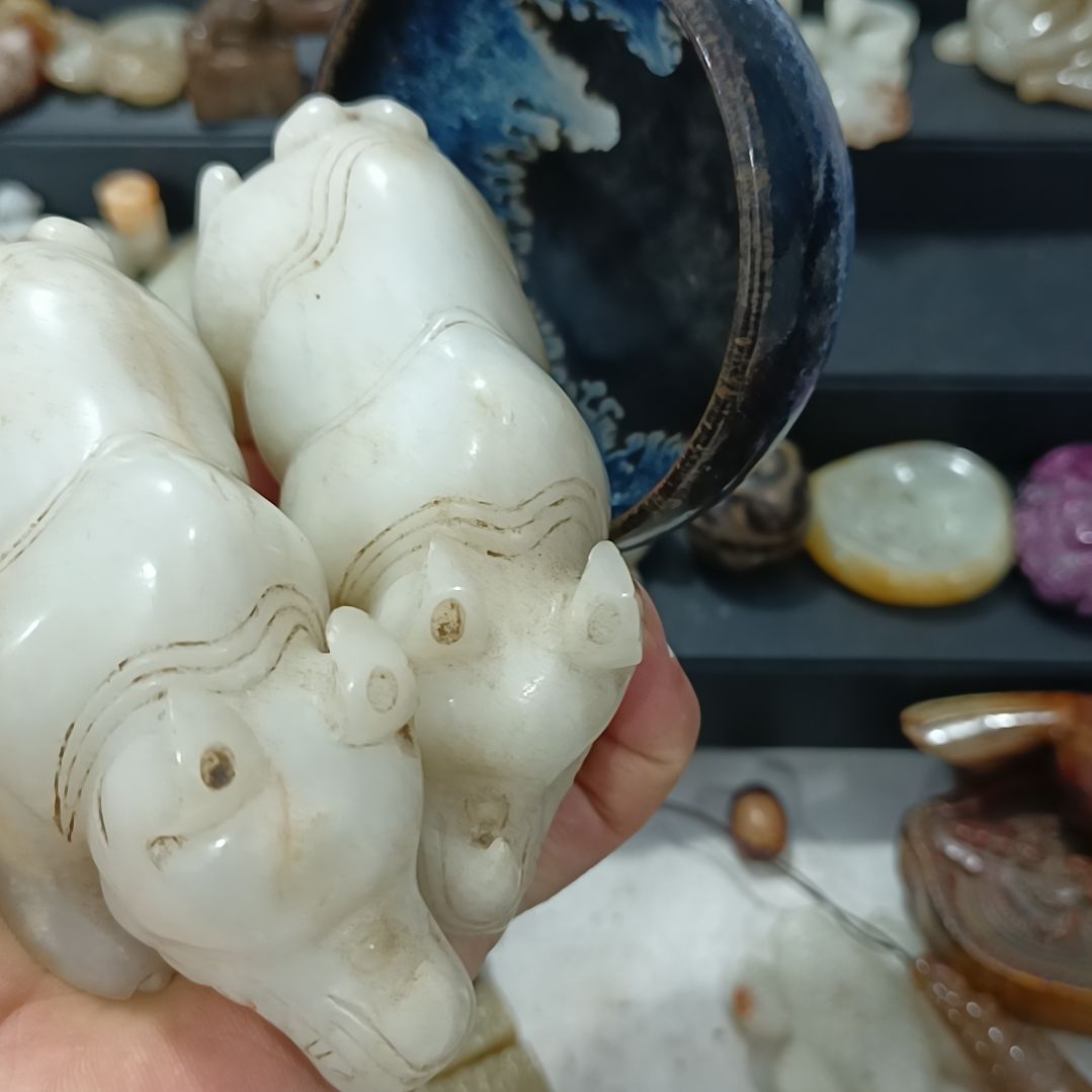 摆件虎**下瓷器嘁嘁嘁器轻轻巧巧