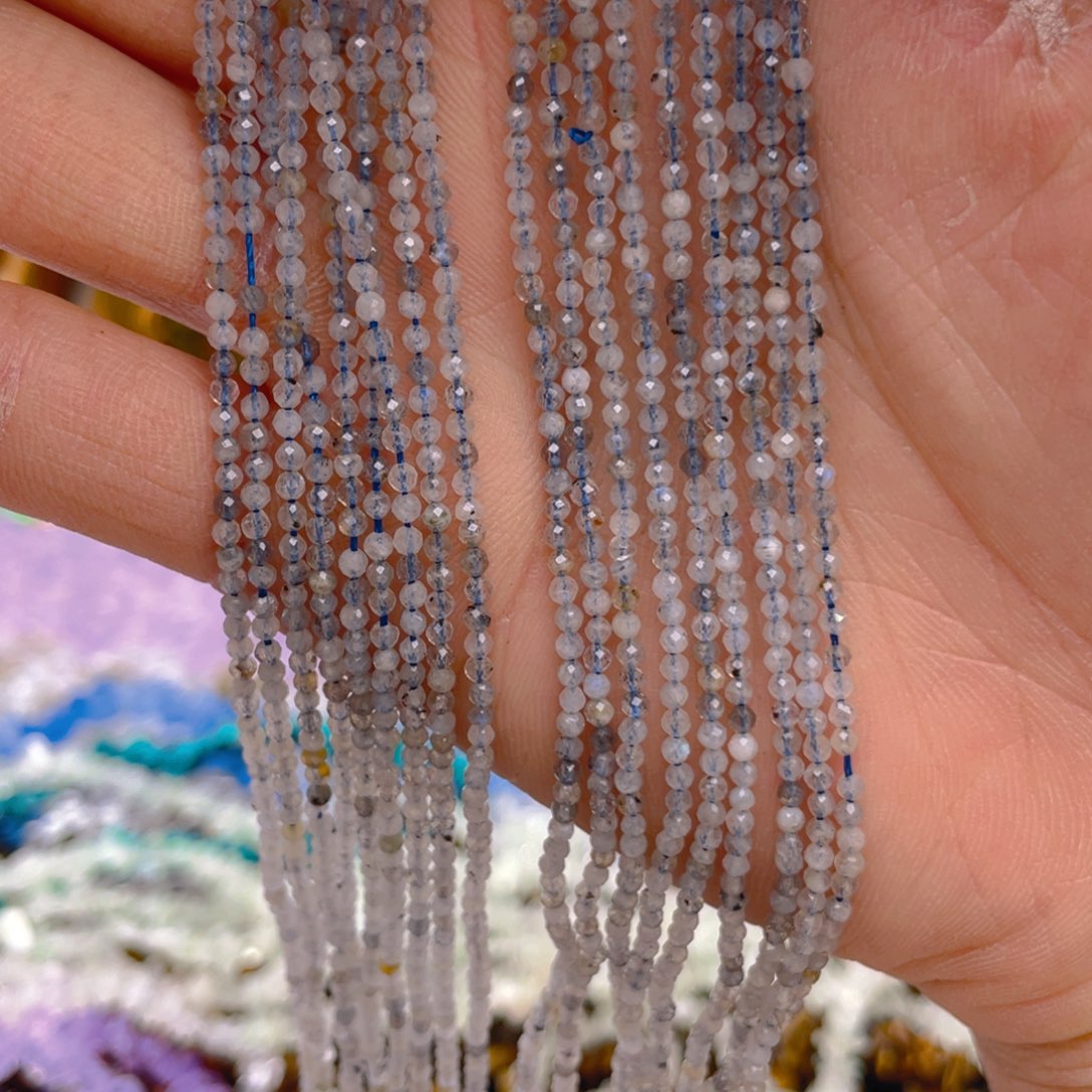 玛瑙/玉髓珠宝半成品未镶嵌灰月光1条卡2