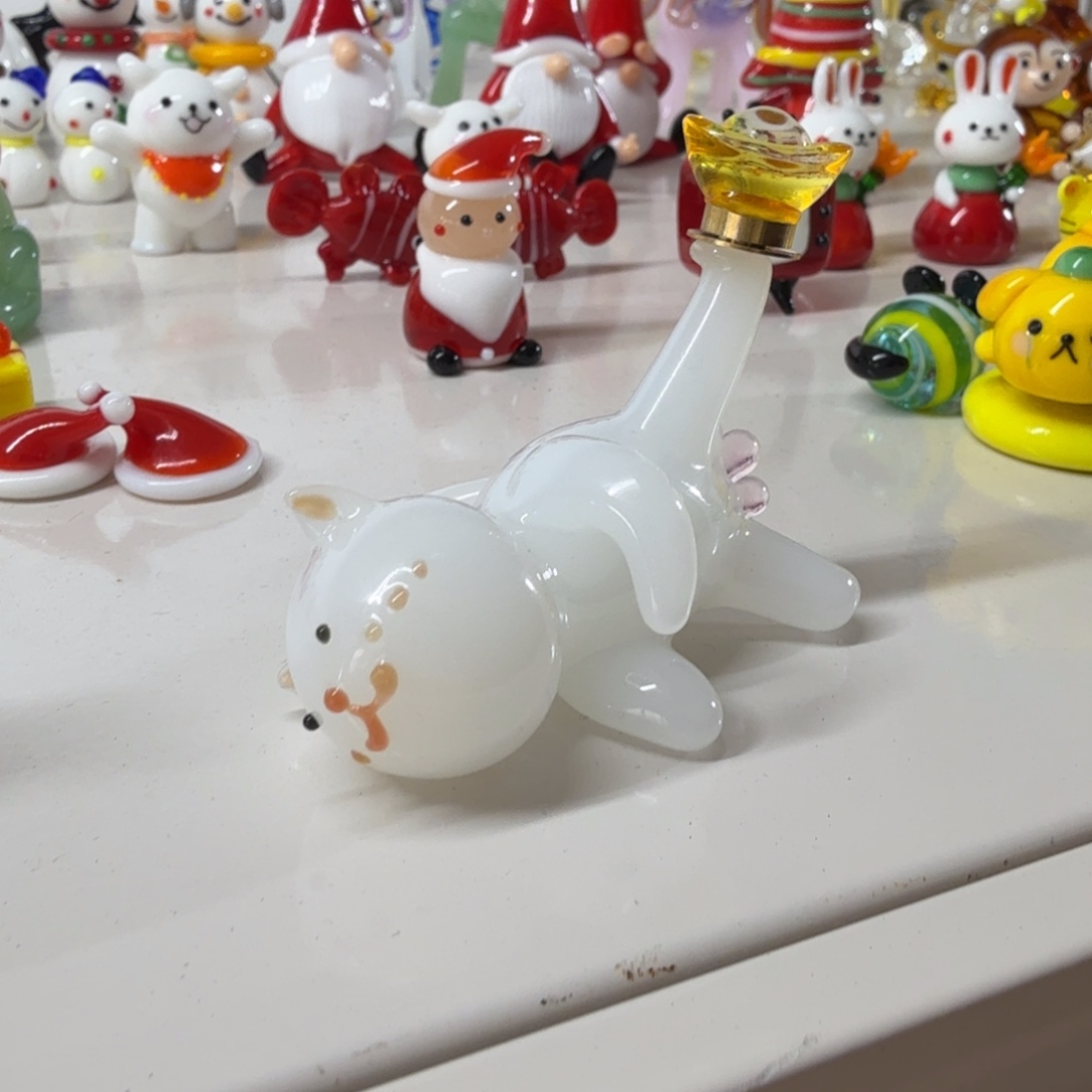 手工艺品琉璃元宝小猫