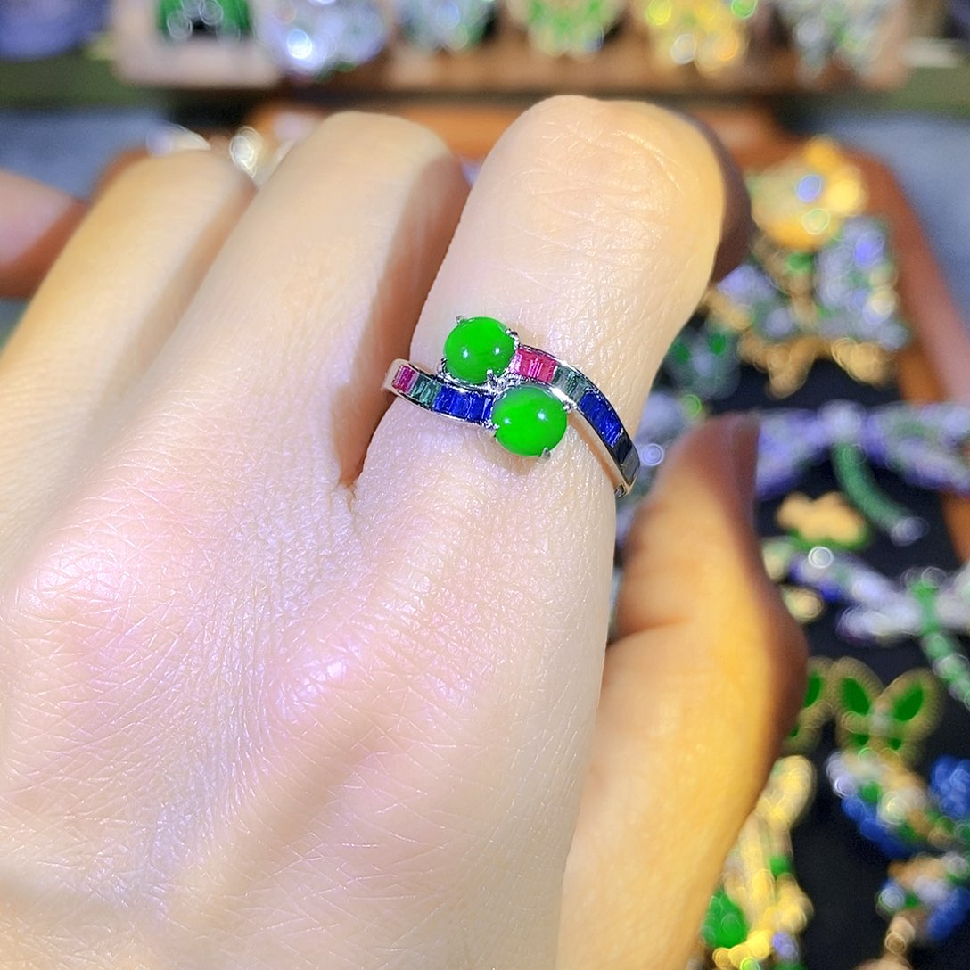 吊坠(不含链)银S925镶嵌翡翠