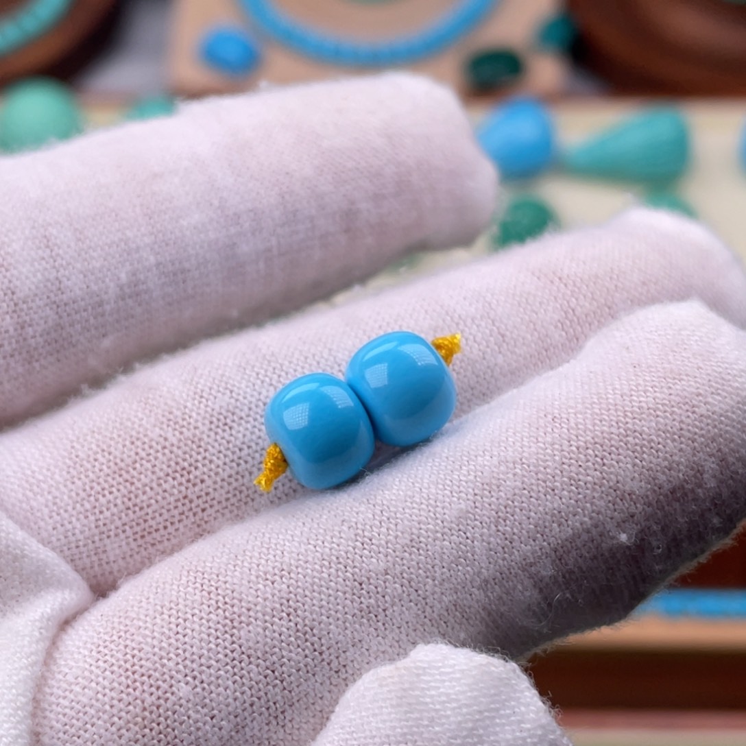 雅***术精品蓝色老型一对卡8.3mm