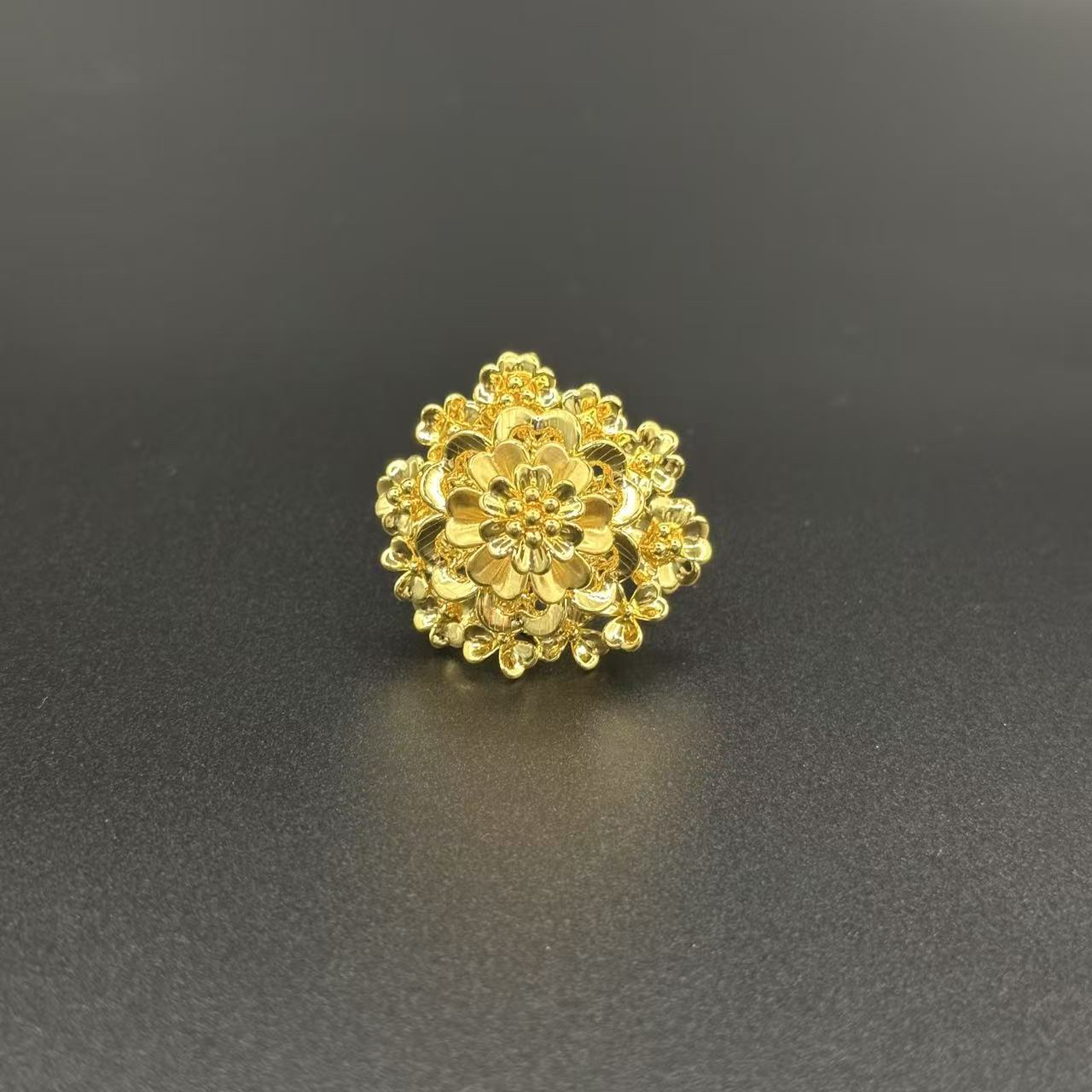 5.00g 桃花朵朵 I 足金999 5D戒指复古国潮