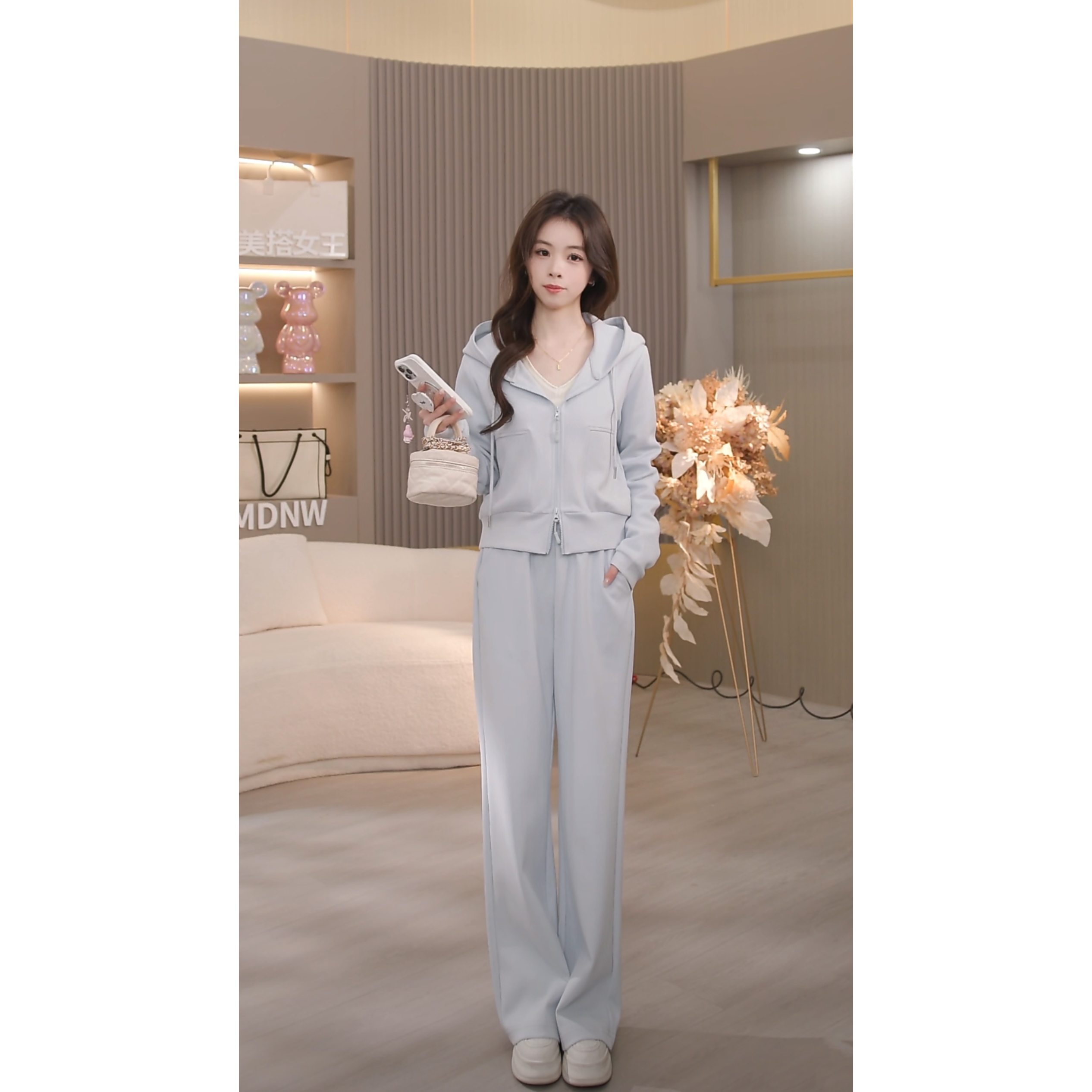 【MDNW】时尚套装女新款连帽卫衣裤子两件套TZ1965
