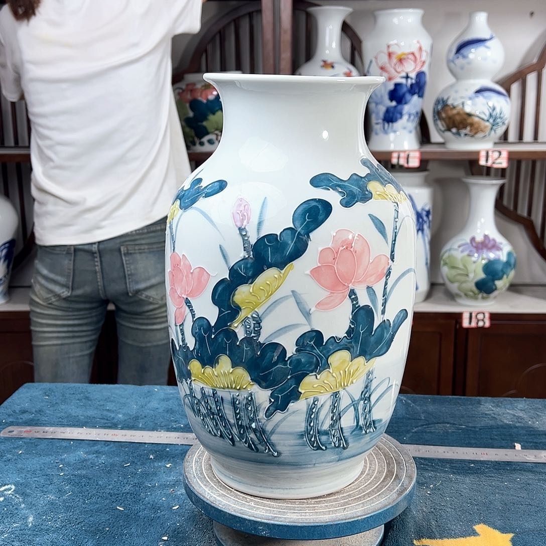宸***悦摆件景德镇陶瓷大冬红鱼