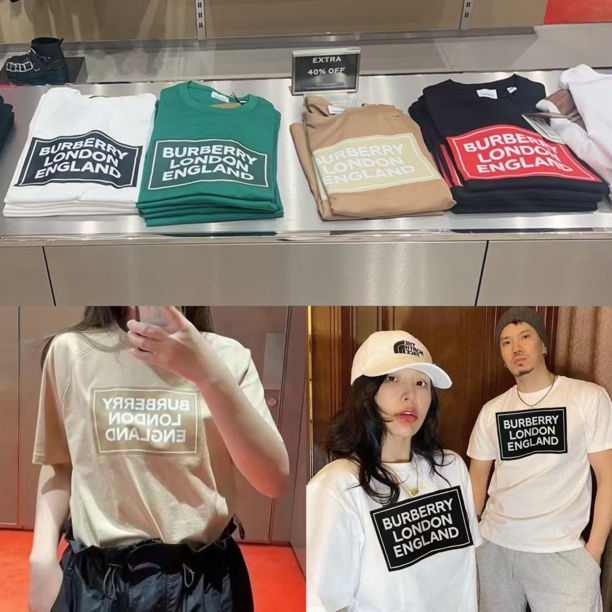 未使用 BURBERRY/博柏利 字母logo短袖T恤宽松版型舒适百搭