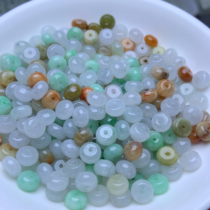 散珠翡翠卡4.3乘6.8冰三彩算盘33个