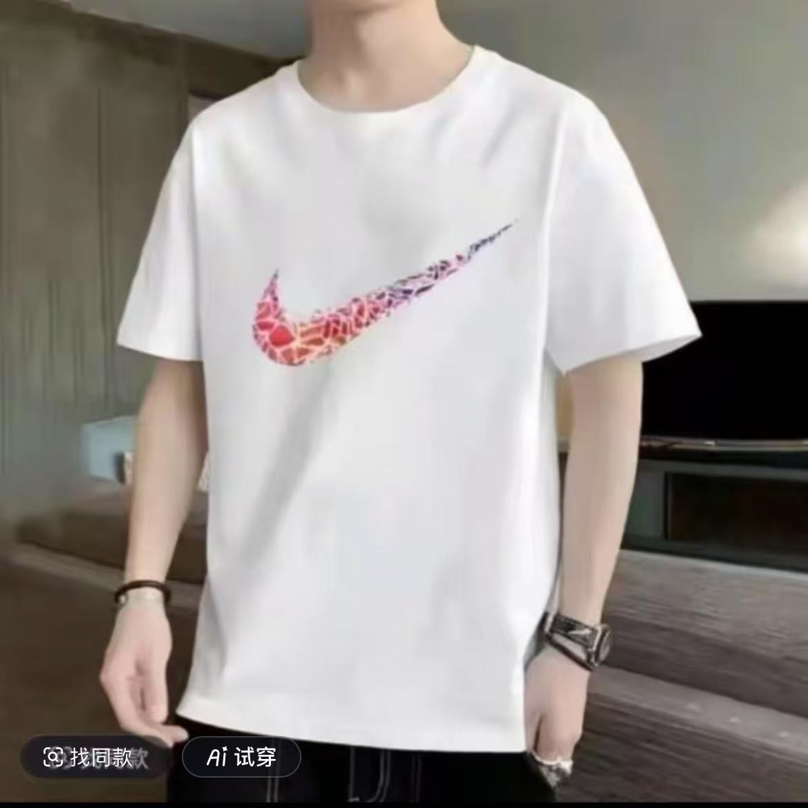 《RS一折》休闲圆领夏季纯棉时尚休闲女士潮牌男女同款圆领百搭T袖