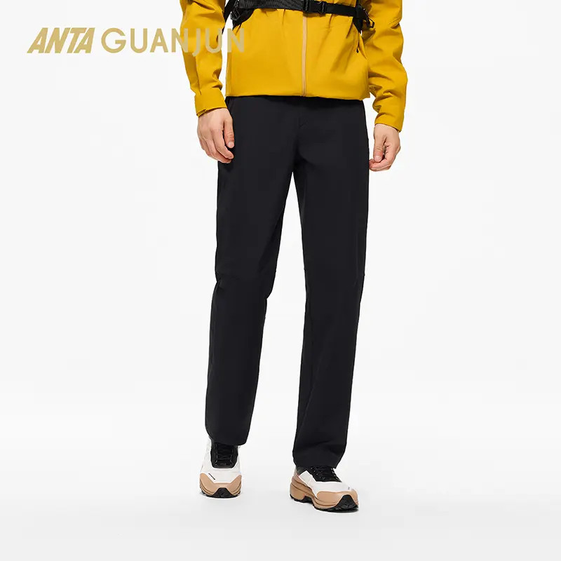 【防泼水】安踏冠户外系列男子通勤百搭露营弹力梭织百搭运动长裤