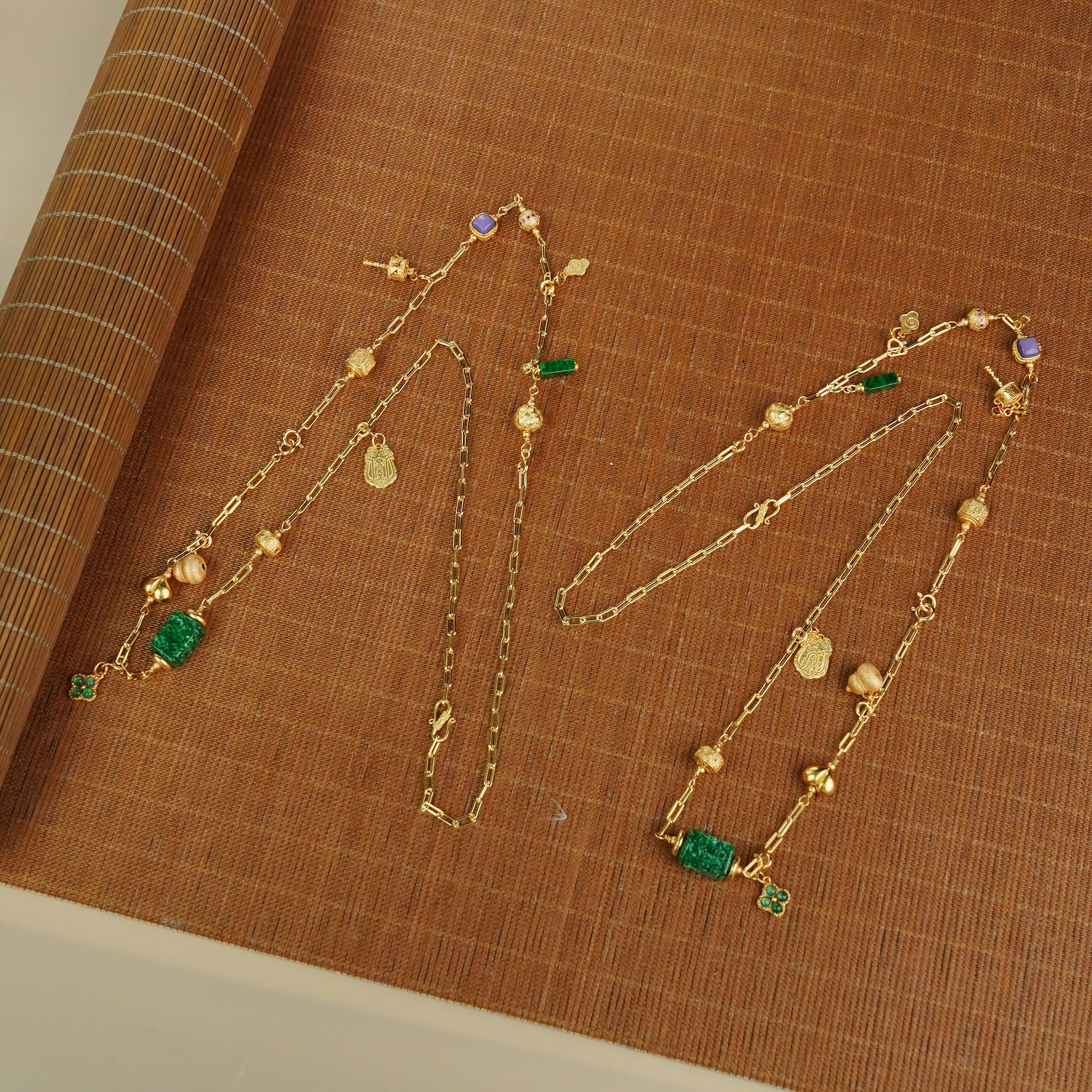 R*翡翠四叶草雕刻方块万能链@ZTG14121510@多样性发其一