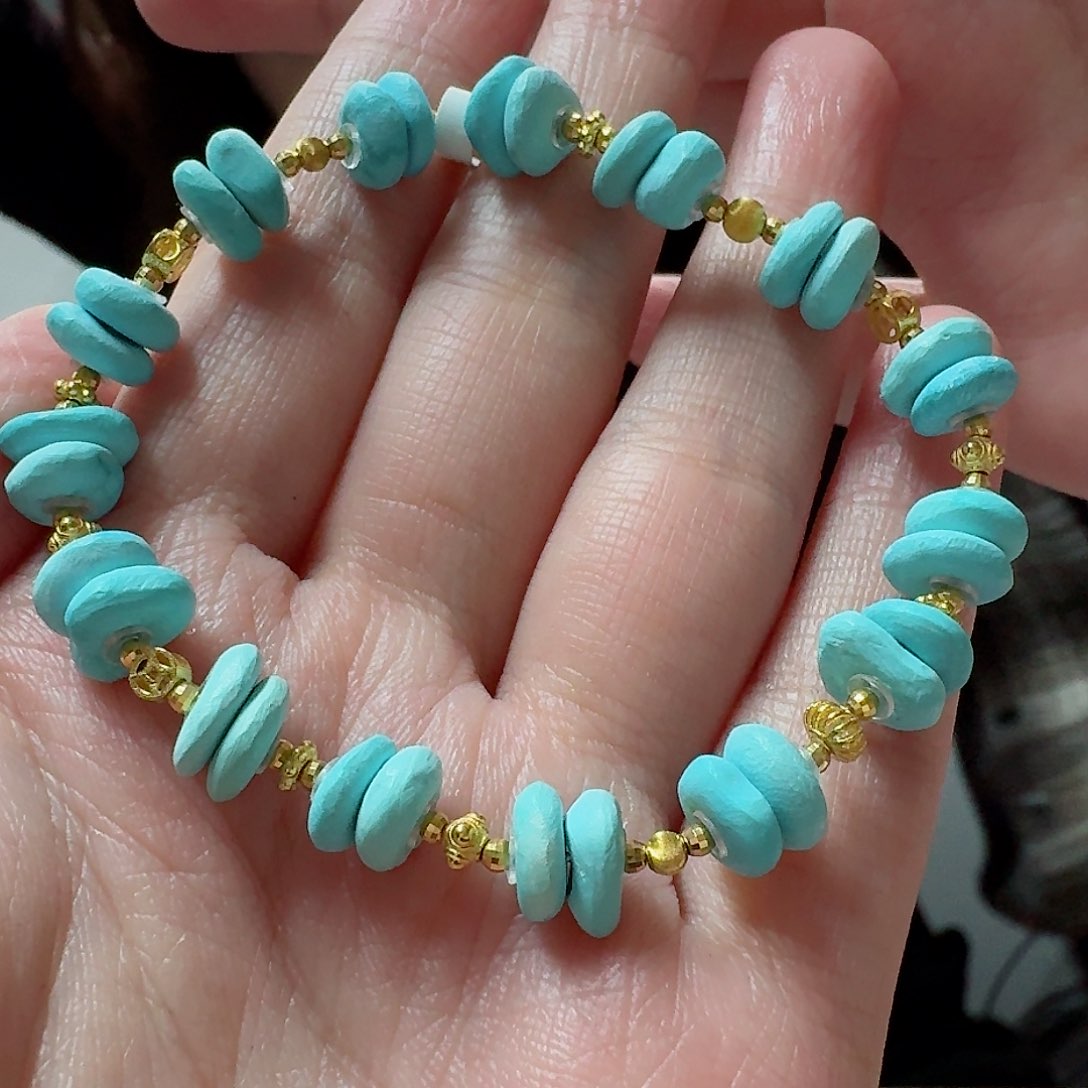 绿松石珠宝奇石18K金镶嵌