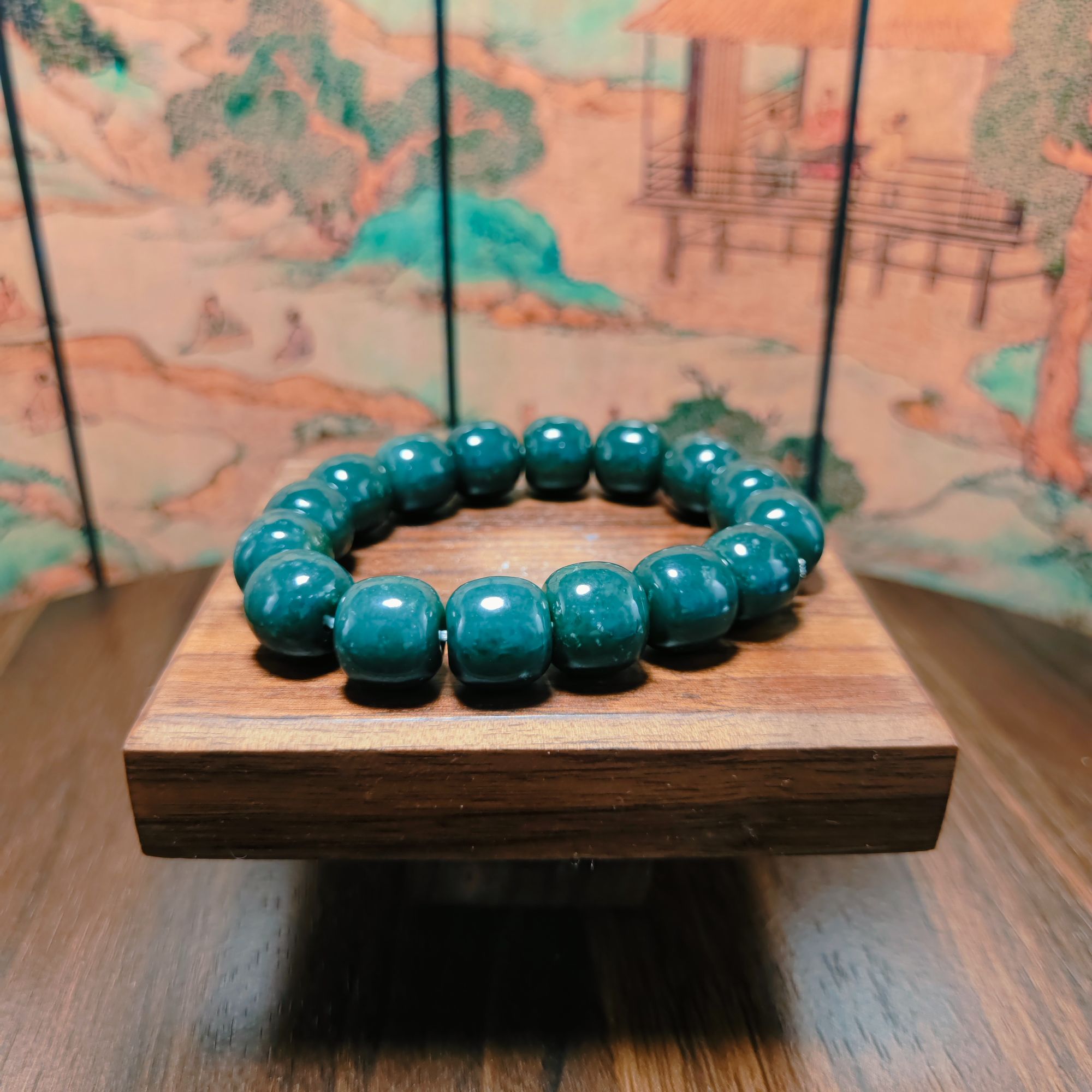 M和田玉桶珠手串（卡14）1605