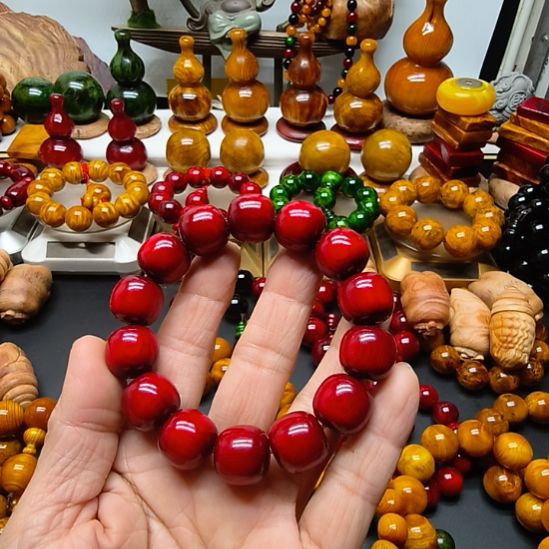 天***故松木琥珀木红油老型珠1.6尺寸