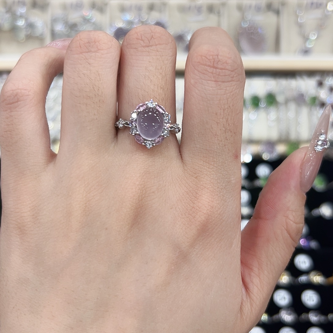 银S925镶嵌戒指萤石