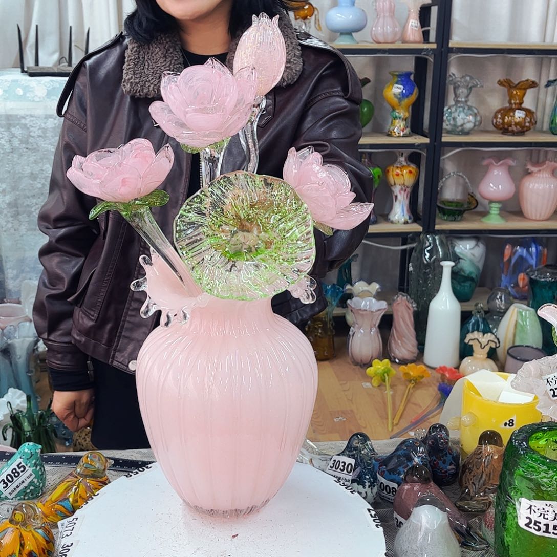 5花夜光瓶家悦琉璃工艺品