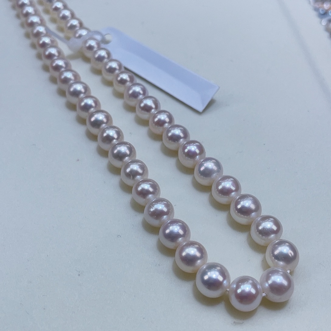 淡水珍珠银S925镶嵌颈饰8爆亮亮瞎眼天女粉正圆极微瑕