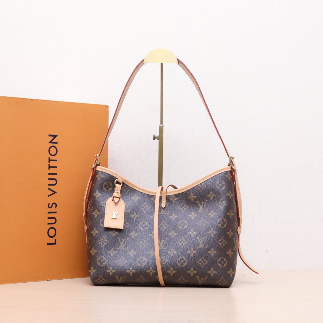 99新 LouisVuitton/路易威登 小花柳 CARRYALL 小号老花 芯片包