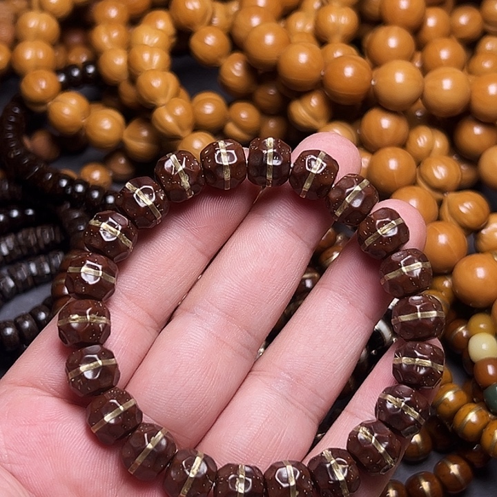 十***三猴头核桃手串猴头雕刻精工紫金鼠无相手串单圈