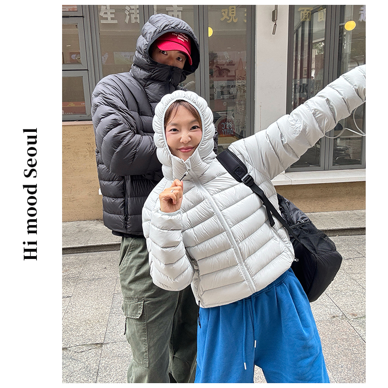 【金恩慧欧尼Hi mood】立领连帽下摆可调节保暖排骨羽绒服