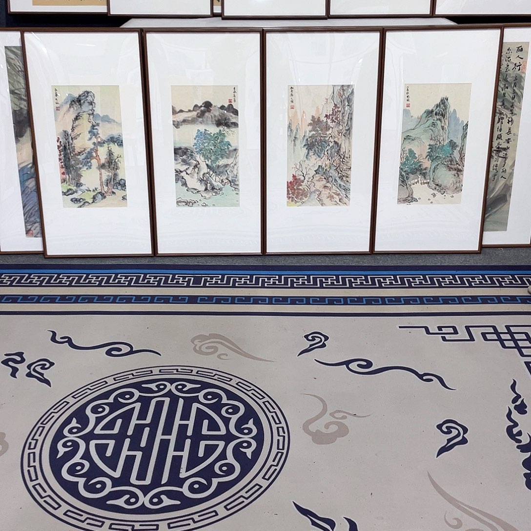 国画手绘画作品带框80/40