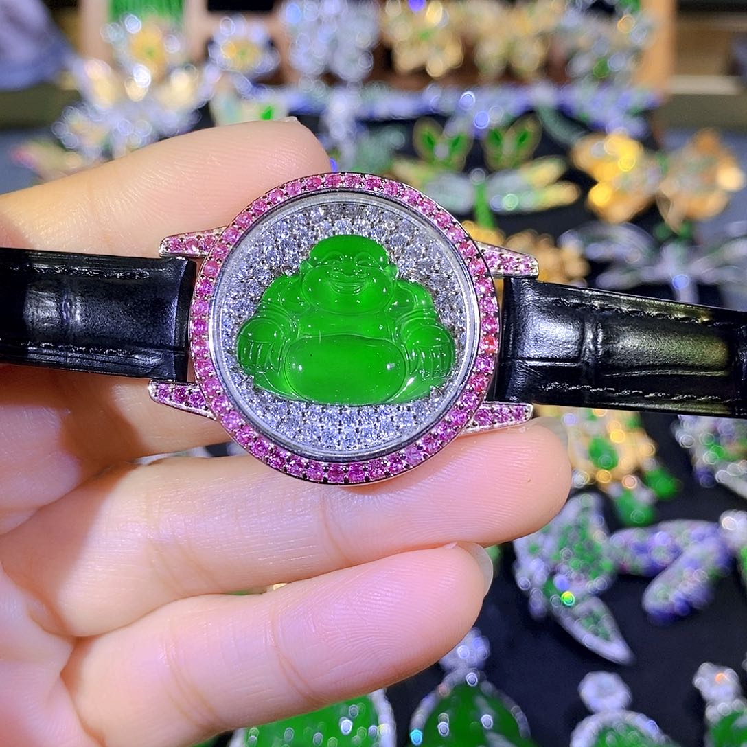 吊坠(不含链)银S925镶嵌翡翠