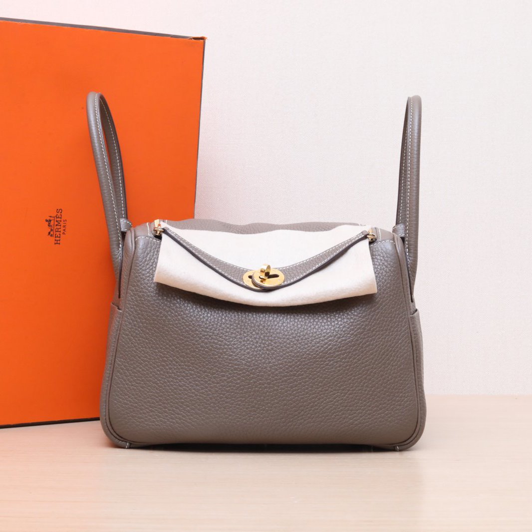 99新 Hermes/爱马仕 【小花Han】Lindy 26 大象灰 TC皮 D刻 包
