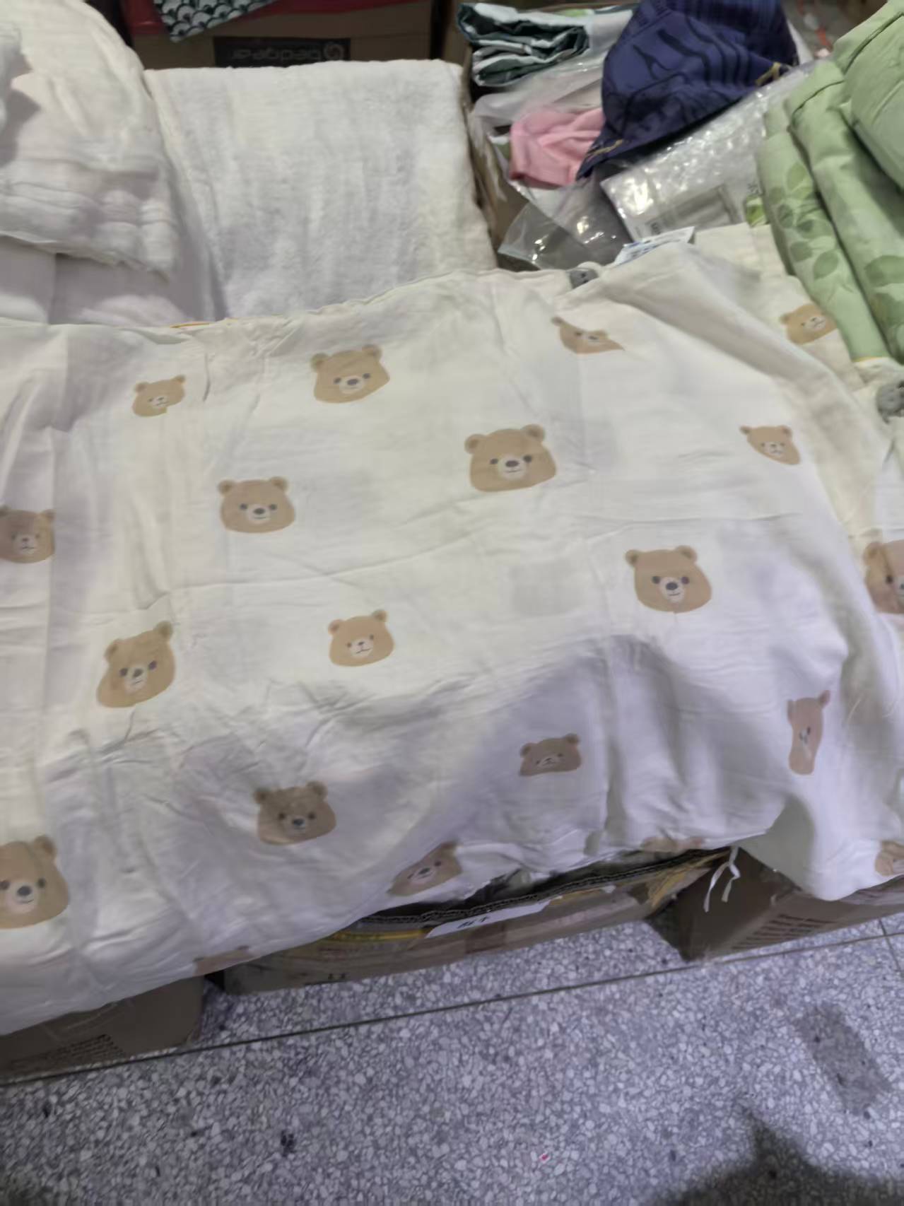 《厚广家》3楼120×150棕熊款全棉双层棉纱A类小孩被套 发1张