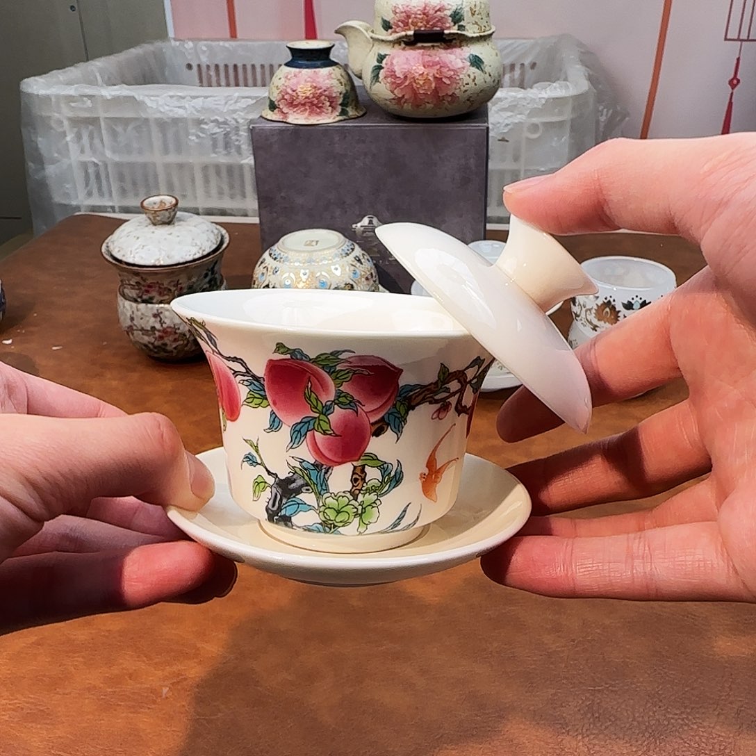 颜瓷闪购商品链接九桃盖碗