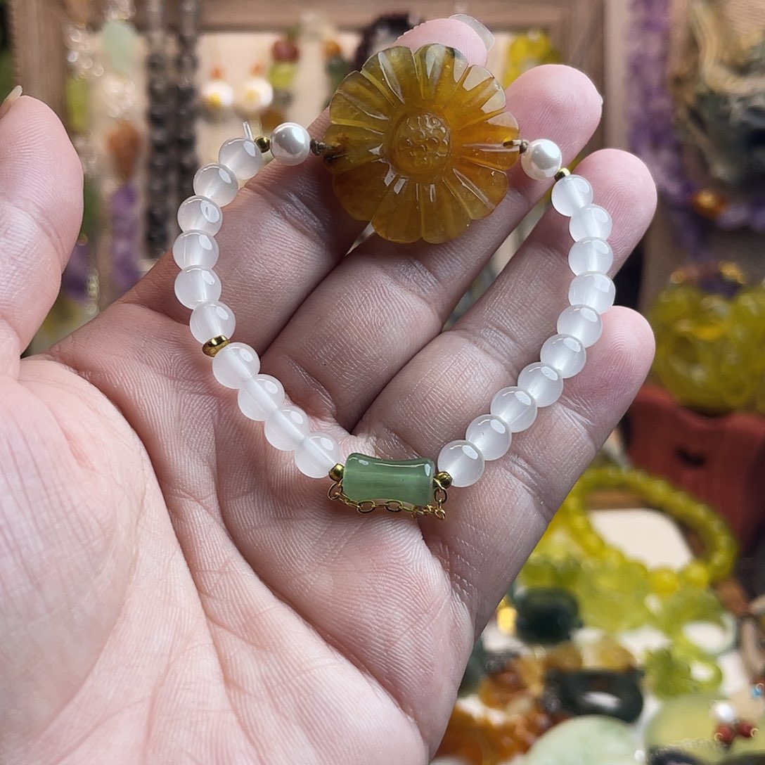 未镶嵌蛇纹石玉手链