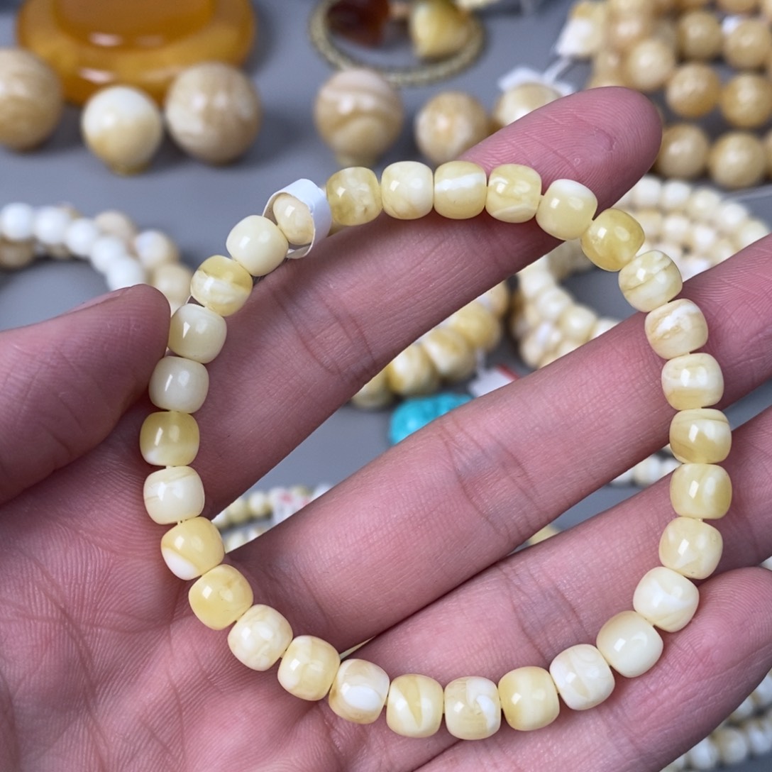 琥珀珠宝奇石未镶嵌7mm