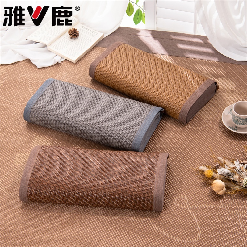 V/雅鹿新款夏季纯色中老年人椰棕枕芯天然pe藤宫廷清凉凉感硬枕头