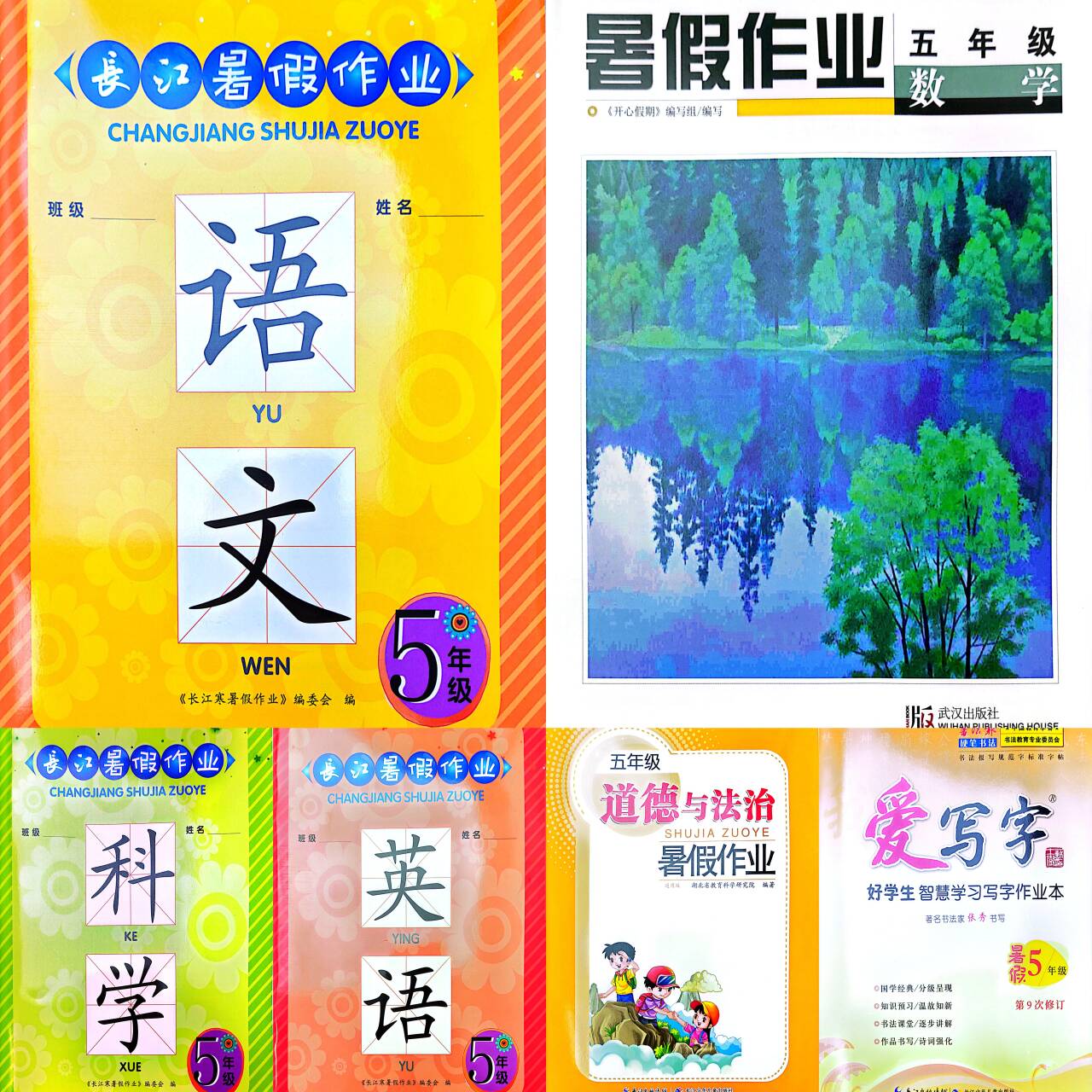 【恩施新华书店】五年级暑假作业语数爱写字（人教版 ）长江练习册