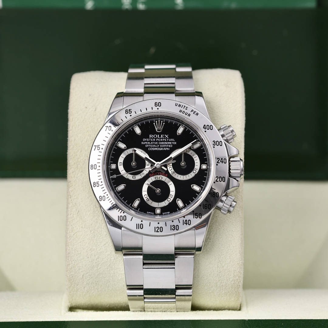 95新 Rolex/劳力士 116520 黑色盘面计时功能 40mm 2014年保卡