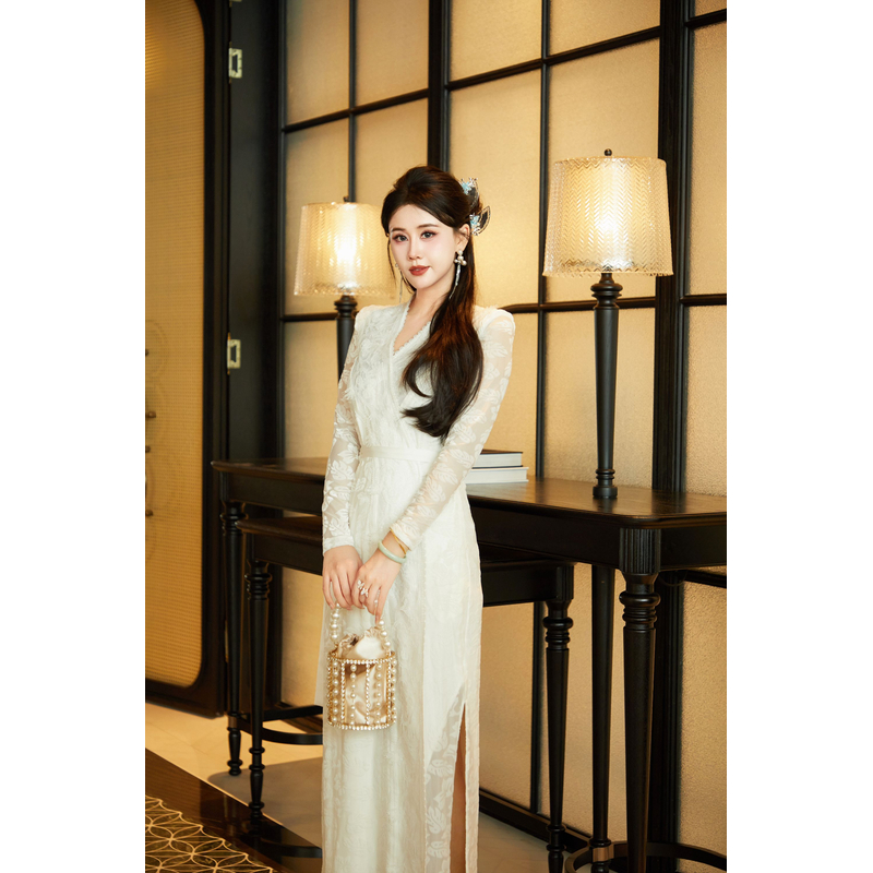 YUN 《白雪》  新中式长袖套装圆领搭配气质优雅修身显瘦长袖中国风