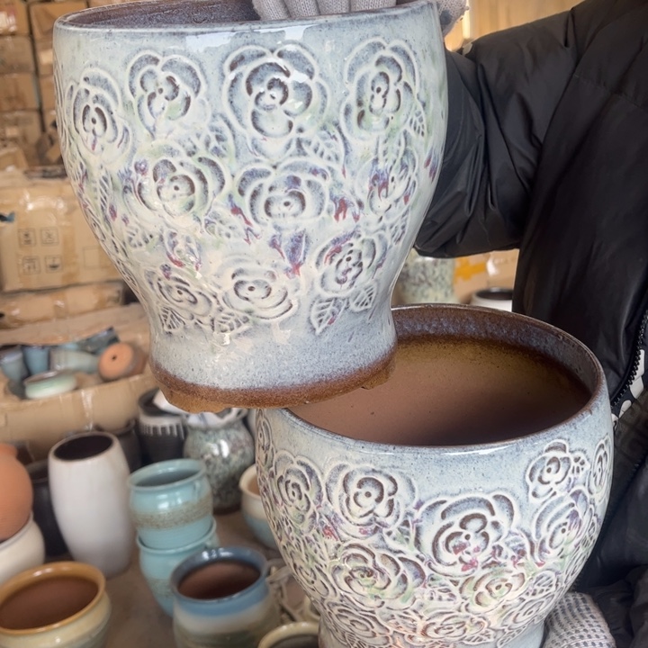 紫砂花盆高20口18————