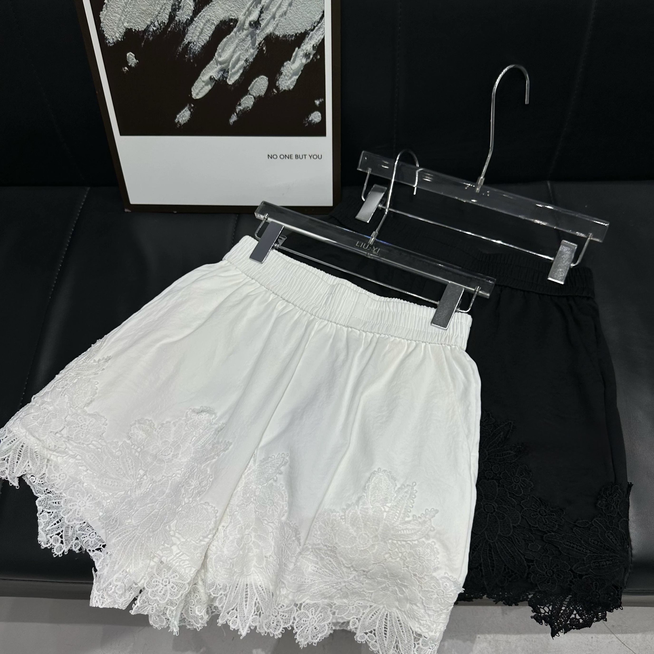 3189#南油高端女装刺绣蕾丝短裤