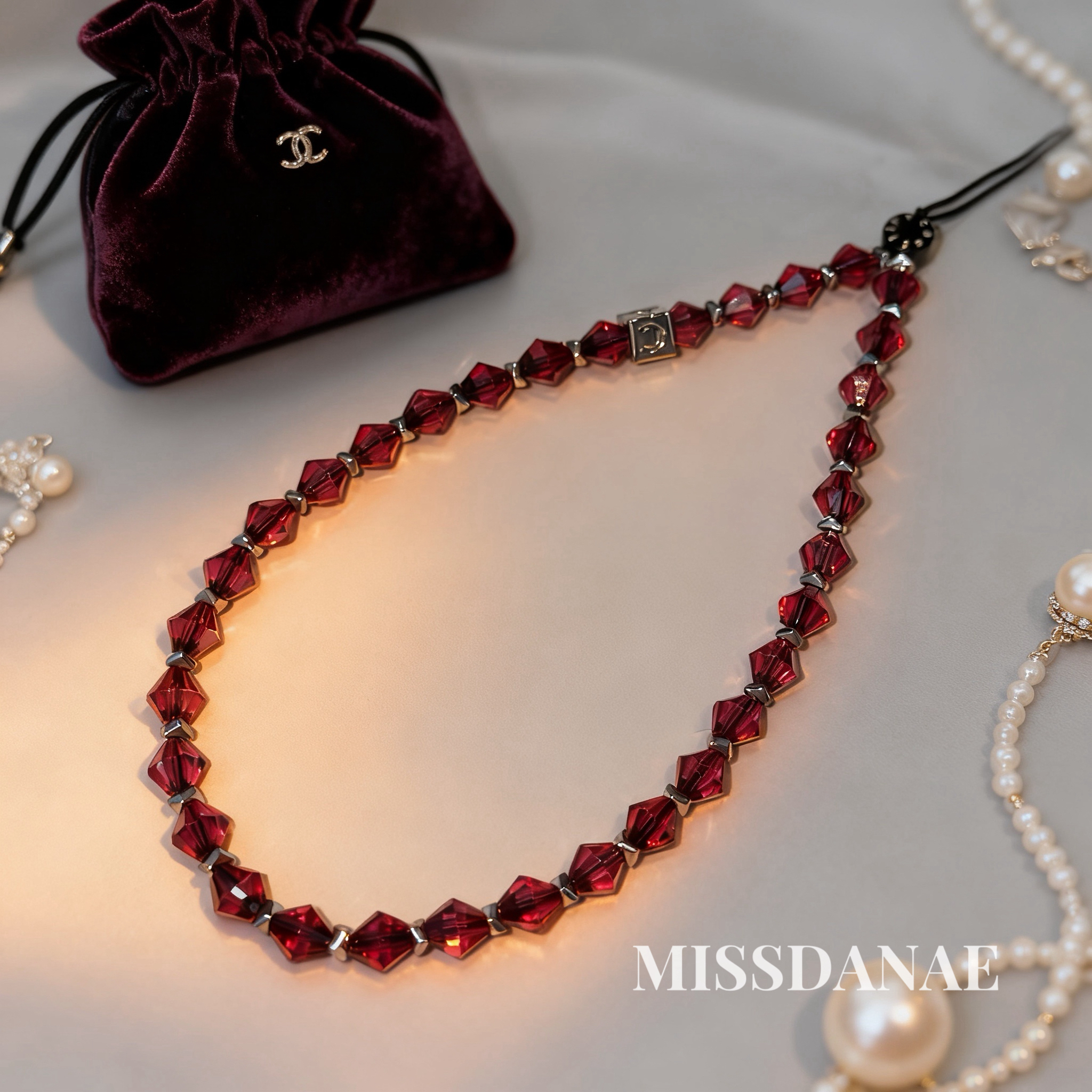 【晶透手机链】MISSDANAE手机链适用于苹果安卓创意