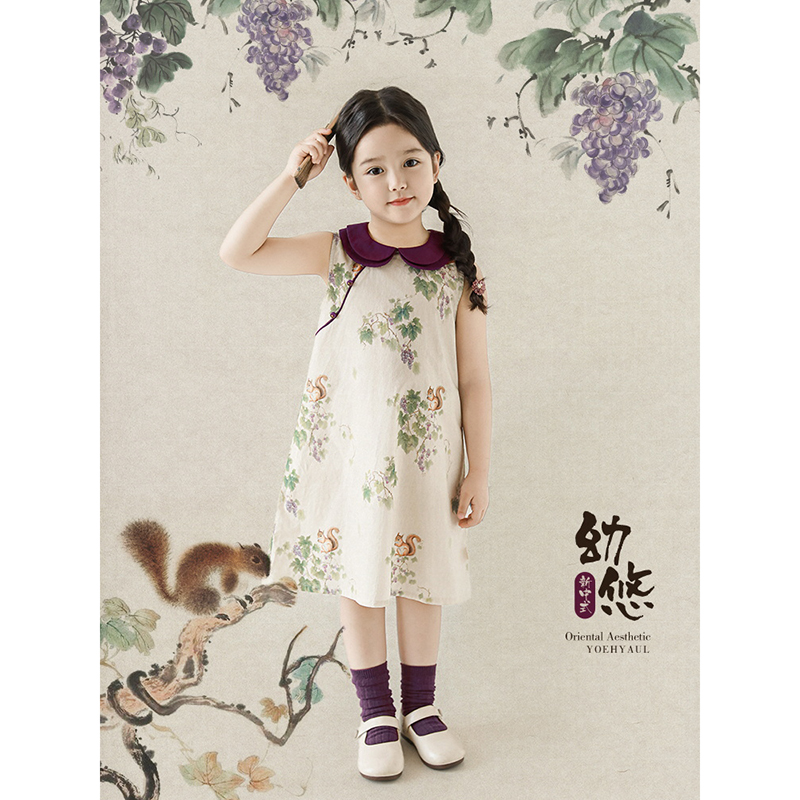YOEHYAUL/幼悠夏肆波【古风古韵】夏季复古中国风连衣裙汉服 X5251