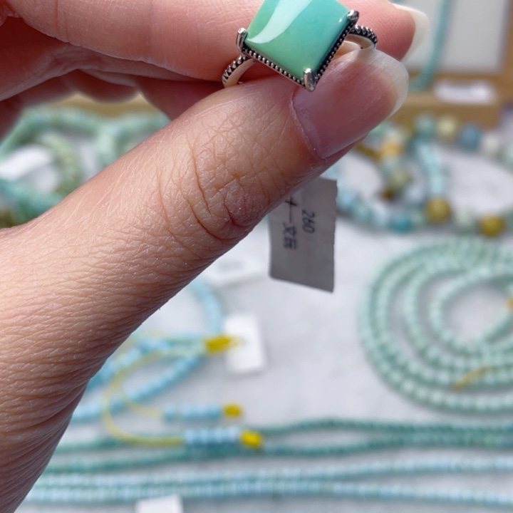 绿松石银S925镶嵌颈饰