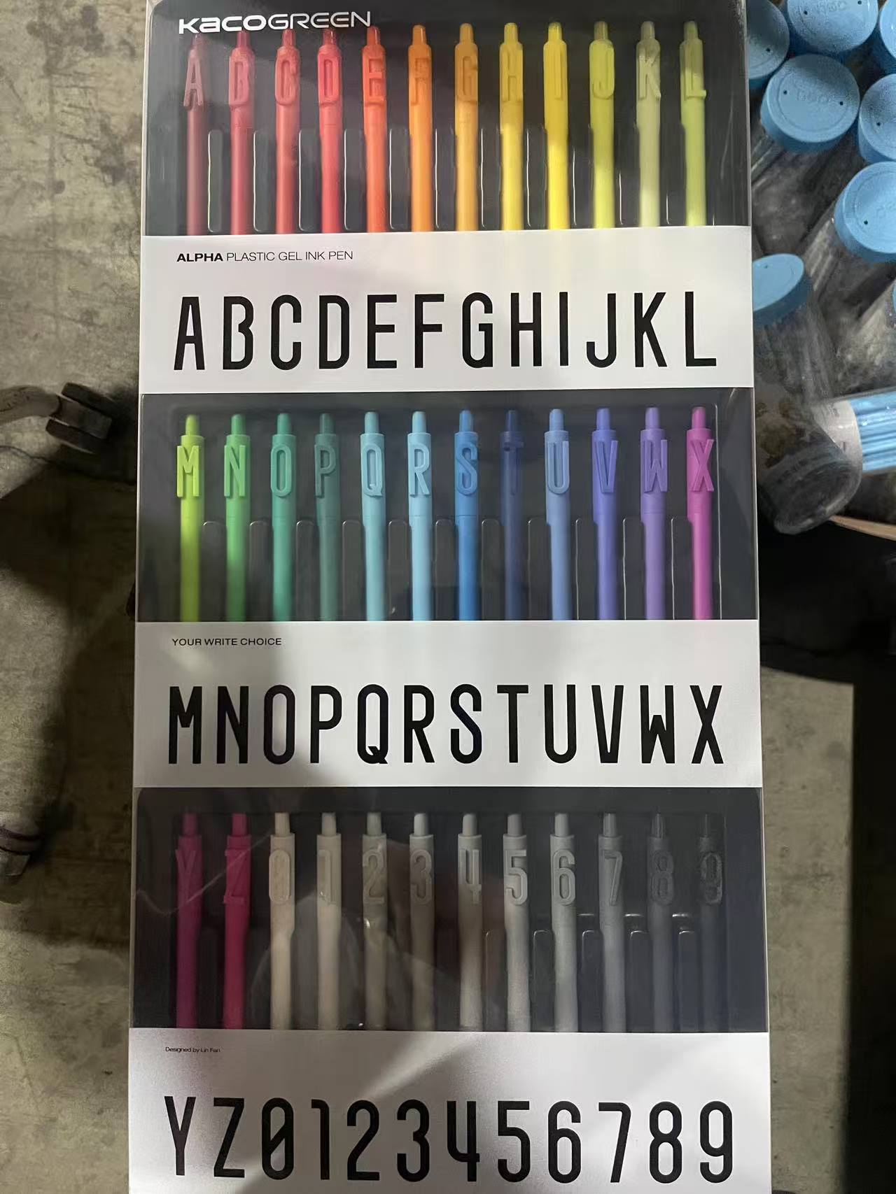 KACO字母数字按动创意alpha中性笔36色套装k1032,K1033