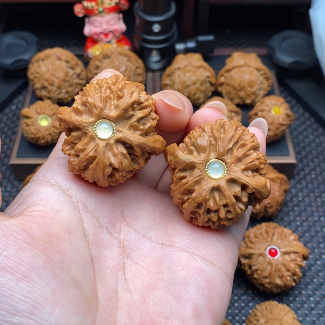 把件文玩核桃镶嵌苹果园42.5尺