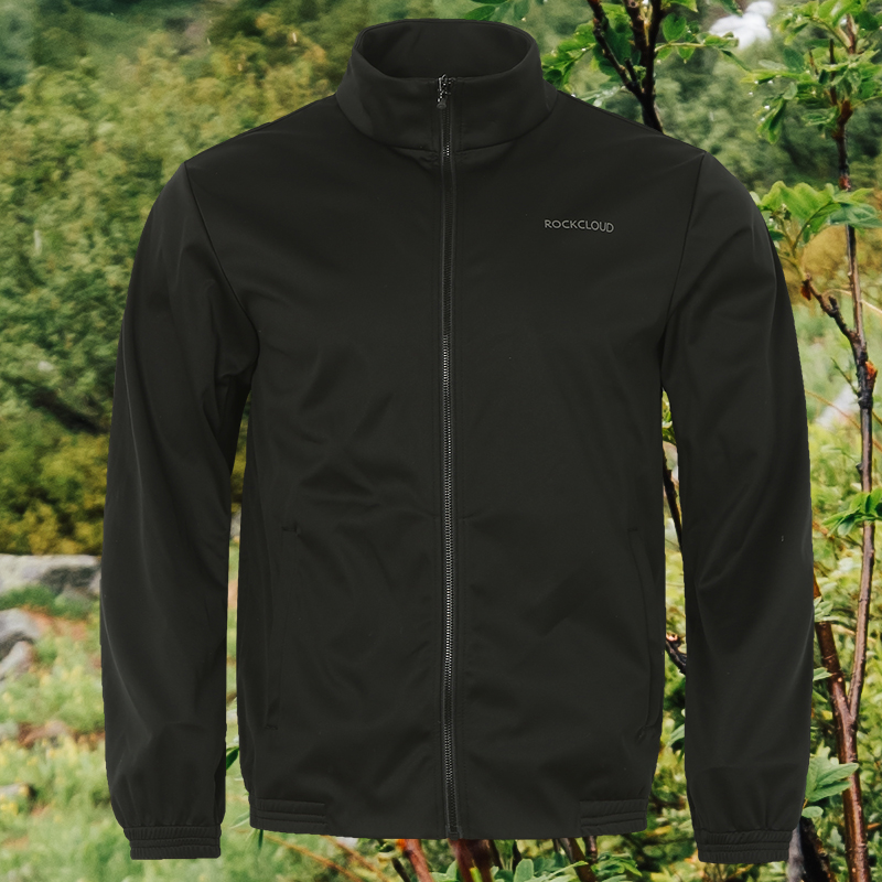 RockCloud/岩云春款户外休闲弹力透气防泼男士立领M2软壳衣