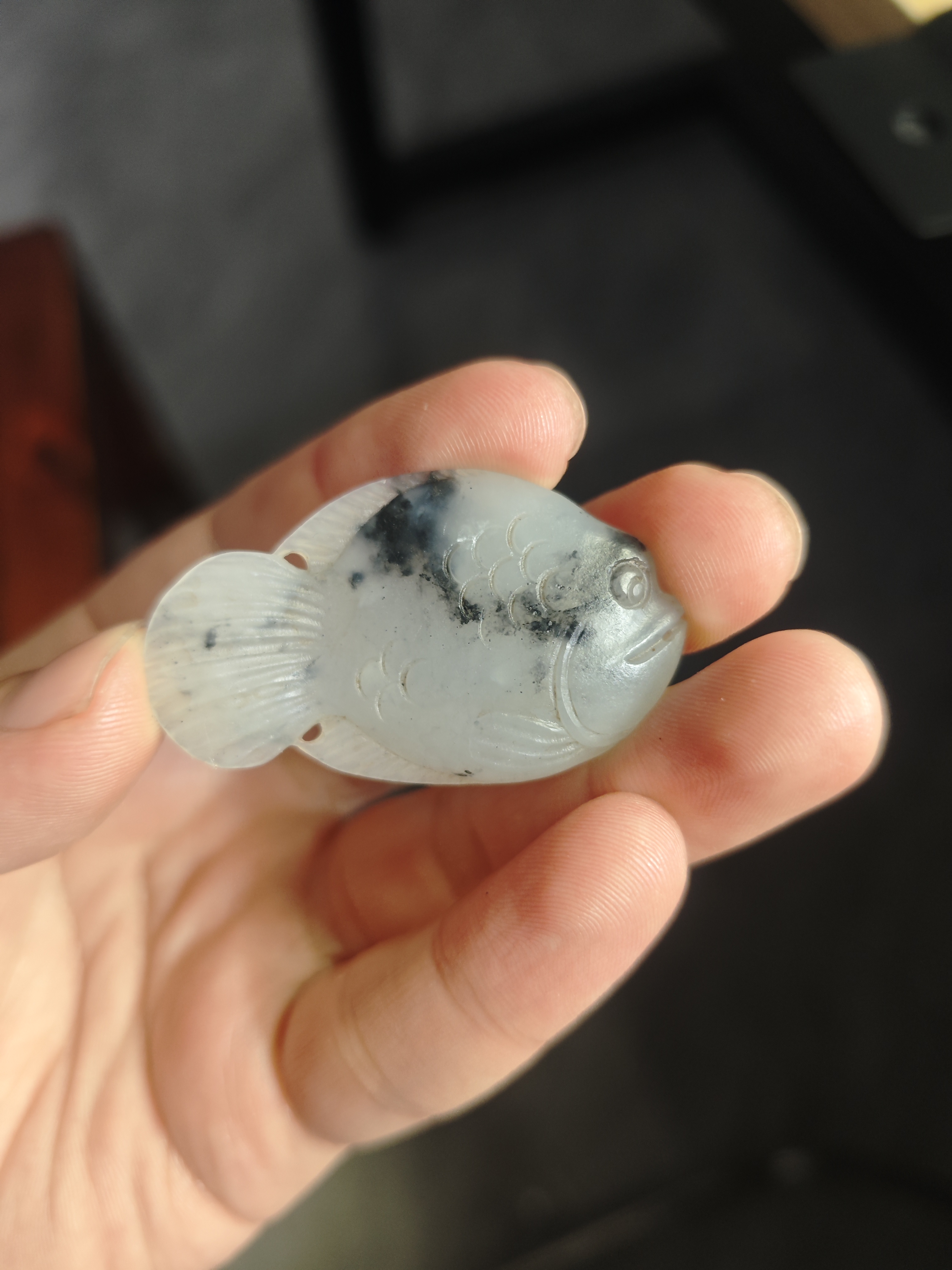 和田玉青花年年有鱼